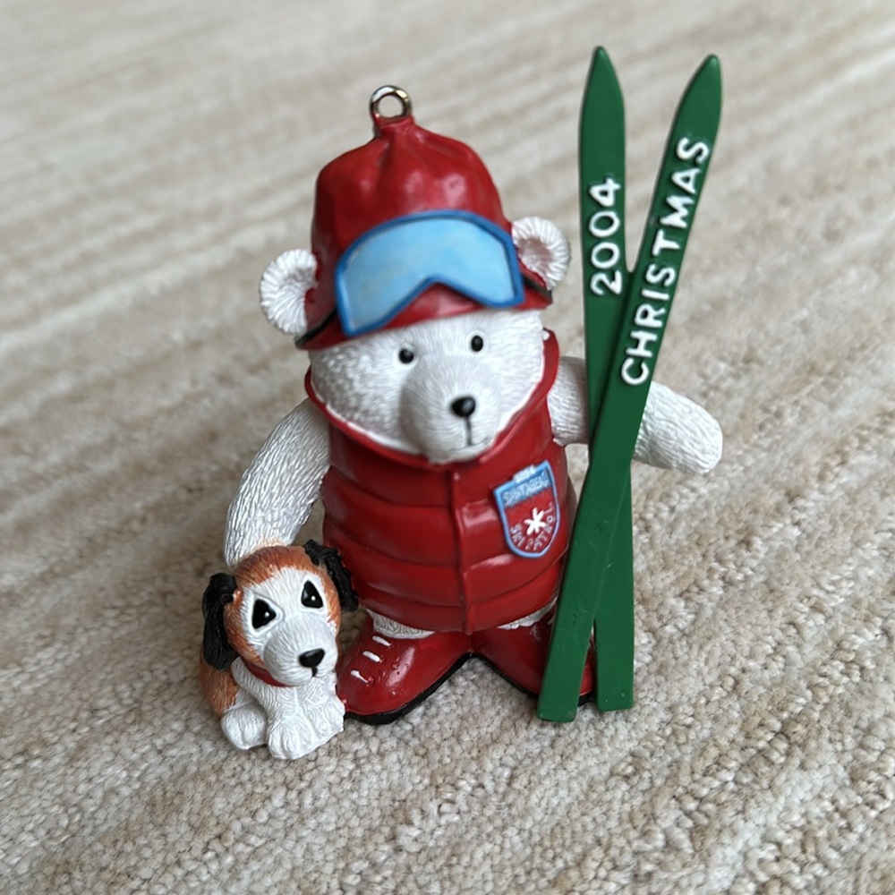 Dayton Hudson Santabear Ornament 2004 Skiing Santa Bear Marshall Fields - Picture 4 of 16
